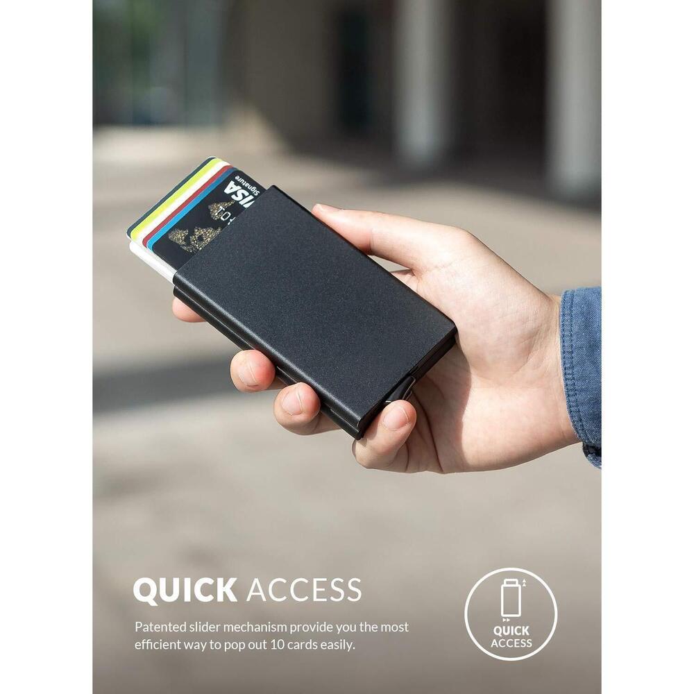 8459 Pop Up Card Holder Minimalist Card Case RFID Blocking 2 Double Slim - Picture 2 of 6